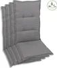 A stack of four gray chair cushions. Produktbild-Vorschau