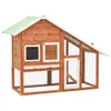 vidaXL Schowek na króliki 140x63x120 cm lite drewno jodłowe Podgląd zdjęcia produktu 8