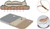 Diagrams illustrating mattress features and a hand pressing into foam. Produktbild-Vorschau