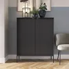 Highboard Kioto 104 cm Schwarz & Schwarz – Rillenfront, Produktbild-Vorschau 1