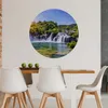 Sticker Kreis WASSERFFALL Bäume Grün Himmel Natur Produktbild-Vorschau 2