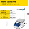 A product image with specifications and a diagram of a magnetic stirrer. Náhled obrázku produktu