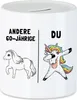 60. Geburtstag Spardose mit Spruch Frauen Lustig Einhorn 60 Produktbild-Vorschau 1