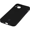 A black iPhone case is shown from a diagonal angle on a white background. Produktbild-Vorschau