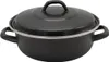 A black pot with a lid and two handles, shown from a front-side angle on a white background. Anteprima dell’immagine prodotto
