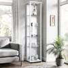 K-Möbel Glasvitrine stehend in Weiss (176x37x33 cm) mit 4 Produktbild-Vorschau 1