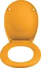 A yellow toilet seat and lid are shown from a top-down perspective, with the lid open. Anteprima dell’immagine prodotto
