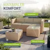 Juskys Polyrattan Lounge Punta Cana M creme – Gartenlounge Produktbild-Vorschau 5