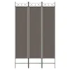 A three-panel room divider with a dark gray fabric and a black metal frame. Voir les images du produit
