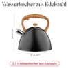Waterkoker 2,5 liter, inductie, fluitketel, roestvrij Productafbeelding-voorbeeld 3