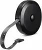 A black retractable tape measure with its tape extended. Produktbild-Vorschau