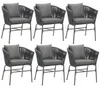 Ensemble de chaises VALEIRAS effet corde tressée - Lot de 6 Voir les images du produit 1