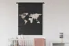 MuchoWow® Wandteppich Wandbehang Weltkarte - Weiß - Schwarz Produktbild-Vorschau 2