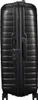 A full-body side view of a black Samsonite Proxis Spinner suitcase. Produktbild-Vorschau