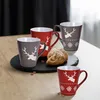 Tasses de Noël set de 4 cerfs style campagnard Tasses à Voir les images du produit 3
