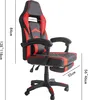 Sedia da ufficio Aga Nero - Rosso con poggiapiedi Anteprima dell’immagine prodotto 3