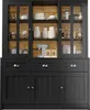 MODFU Mobile da cucina moderno con cassetti, credenza nera, Anteprima dell’immagine prodotto 13