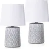 lot de 2 lampes de table ou de chevet BRUBAKER 33 cm Gris Voir les images du produit 1