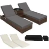 tectake® 2er Set Aluminium Rattan Sonnenliegen inklusive 2 Produktbild-Vorschau 1