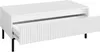 A white coffee table with one drawer pulled out, shown from a slightly elevated side angle. Náhled obrázku produktu