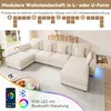 Merax Modulares U-/L Ecksofa, 6-Sitzer mit 2 Hockern, LED Produktbild-Vorschau 8