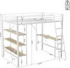 MODFU Hochbett 90x200cm mit Rausfallschutz, Metallbett Produktbild-Vorschau 7
