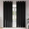 vidaXL Tende oscuranti con anelli 2 pezzi Nero 245 x 140 cm Anteprima dell’immagine prodotto 2