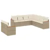 Möbel 9-tlg. Garten-Sofagarnitur mit Kissen Beige Poly Produktbild-Vorschau 2