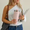 Thermobecher mit Strohhalm Edelstahl 1,18 Liter Rosa Produktbild-Vorschau 3