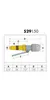 A diagram of a product with dimensions and a table of measurements. Produktbild-Vorschau