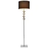 A floor lamp with a black shade and a silver stem decorated with spherical elements. Produktbild-Vorschau