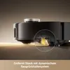Close-up view of a robotic vacuum cleaner's brush mechanism, highlighting its dust removal system. Produktbild-Vorschau