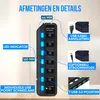 Strex USB 3.0 Hub - USB Splitter - 7 Poorten - 5Gbps - LED Productafbeelding-voorbeeld 7