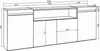 A technical drawing of a sideboard with dimensions indicated. Produktbild-Vorschau