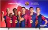 Five male soccer players in FC Barcelona jerseys are posing for a promotional image on a TV screen. Produktbild-Vorschau