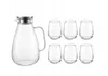 Glaskaraffe 2,5L Set mit 6 Gläsern Edelstahldeckel Produktbild-Vorschau 3