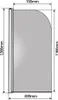 A diagram showing the dimensions of a shower enclosure. Produktbild-Vorschau