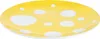 A single yellow plate with white polka dots, shown from a slightly elevated side angle against a white background. Podgląd zdjęcia produktu