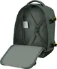 An open backpack interior with straps and a label. Produktbild-Vorschau