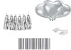 Kit de décoration voiture cœur argent mariage Voir les images du produit 2