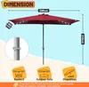 Aopunly Sonnenschirm Ø300x200cm mit LED, UV-Schutz, Kurbel Produktbild-Vorschau 2