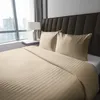 Satin Bettwäsche 160x200 Glatt mit Premium Streifen Beige Produktbild-Vorschau 4