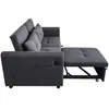 Side view of a gray sofa bed with the bed extended. Anteprima dell’immagine prodotto