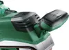 A close-up view of the top section of a green and black belt sander. Produktbild-Vorschau