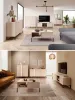 Wohnzimmer-Set Wohnwand Dast 5-teilig beige mit Produktbild-Vorschau 9