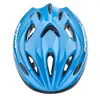 A top-down view of a blue bicycle helmet against a white background. Produktbild-Vorschau