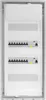 A white electrical distribution box with multiple circuit breakers. Produktbild-Vorschau