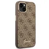 A close-up, studio shot of a brown phone case with a repeating Guess logo pattern. Podgląd zdjęcia produktu