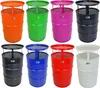 A collection of eight barrel-shaped tables in various colors, arranged in two rows. Produktbild-Vorschau