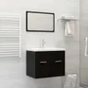 vidaXL Set di mobili da bagno in legno nero Anteprima dell’immagine prodotto 2